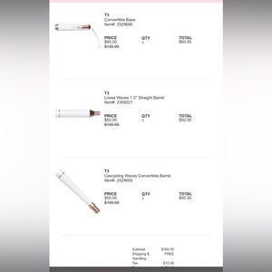 T3 interchangeable base, cascading waves convertible barrel, 1.5 straight barrel